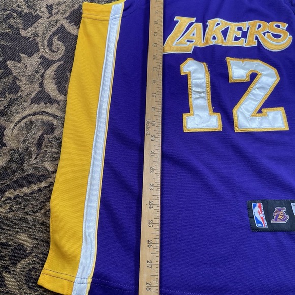 Adidas NBA Los Angeles LA Lakers Shannon Brown #12 Jersey Mens Size 44 Purple - Picture 9 of 11